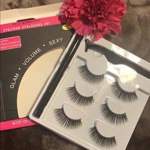 NIB 3pair eyeliner eyelashes set